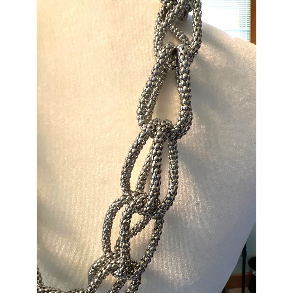 Statement Silver Loop Necklace - image 5